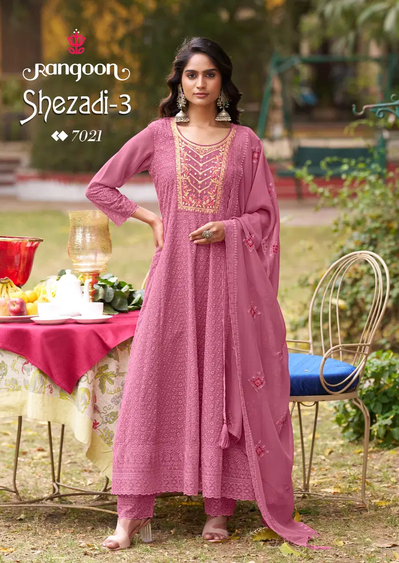 Sehzadi Vol 3 By Rangoon Georgette Readymade Suits Suppliers In India